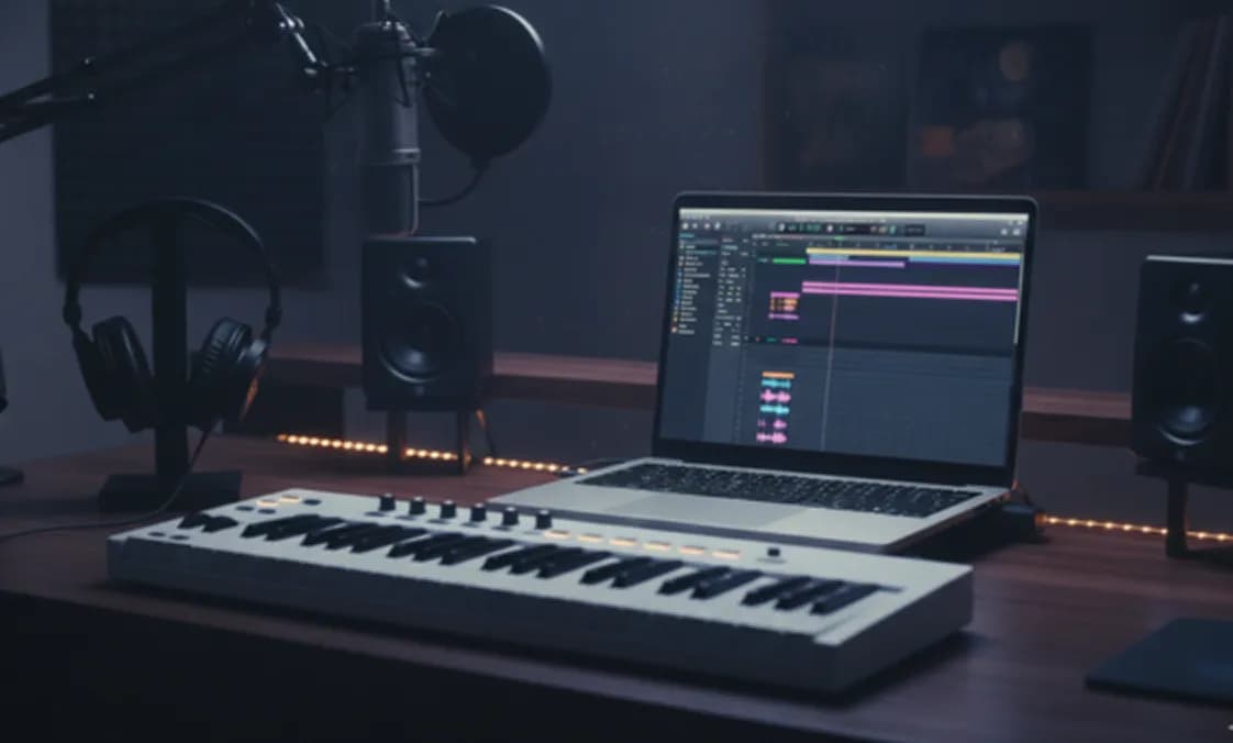 A Music Creator Adjusting Rap Sound by Rap Generator AI